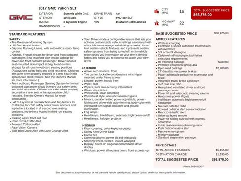 Used 2017 GMC Yukon SLT w/ Open Road Package image 5