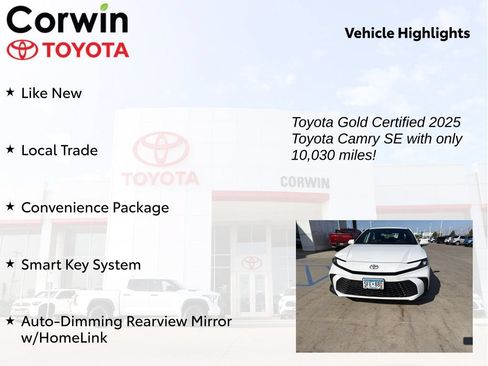 Certified 2025 Toyota Camry SE w/ Convenience Package FWD image 9