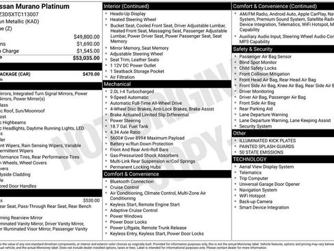 Certified 2026 Nissan Murano Platinum w/ Cargo Package AWD/4WD image 52