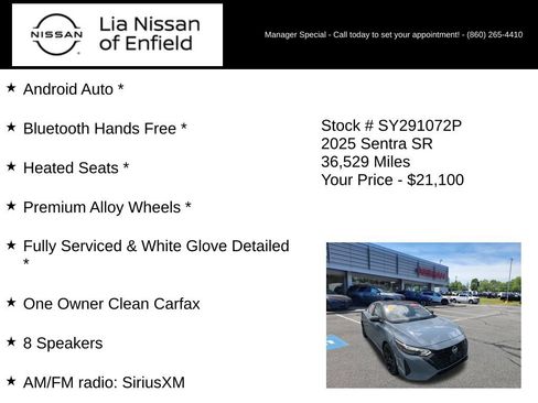 Certified 2025 Nissan Sentra SR w/ Midnight Edition FWD image 10