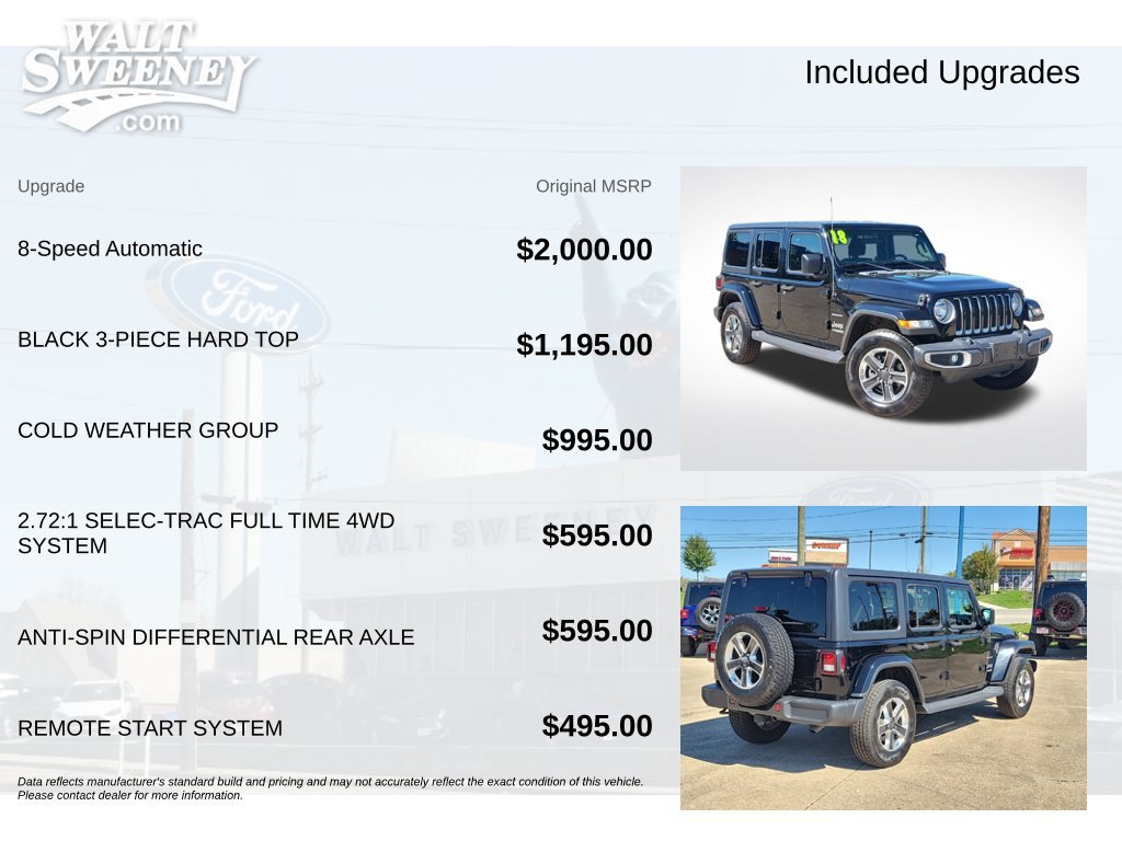 Used 2018 Jeep Wrangler Unlimited Sahara w/ Cold Weather Group AWD/4WD image 11