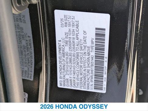 New 2026 Honda Odyssey EX-L image 26