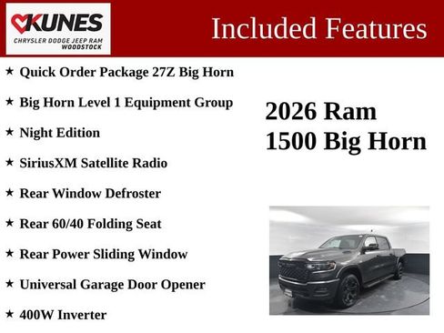 New 2026 RAM 1500 Big Horn w/ Night Edition AWD/4WD image 3