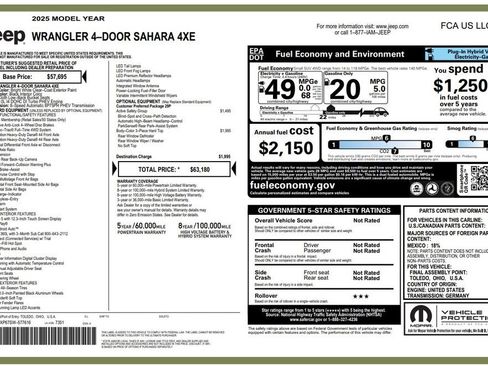 Used 2025 Jeep Wrangler Unlimited Sahara w/ Safety Group image 2