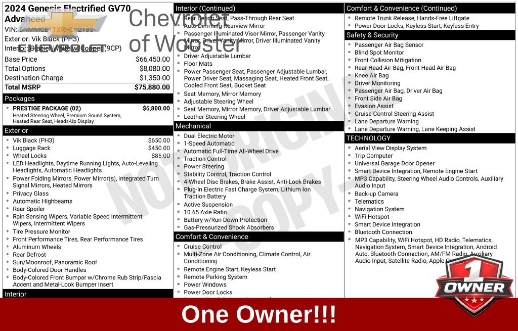 Used 2024 Genesis Electrified GV70 w/ Prestige Package AWD/4WD image 1