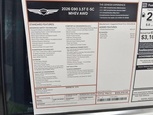 New 2026 Genesis G90 3.5T image 42