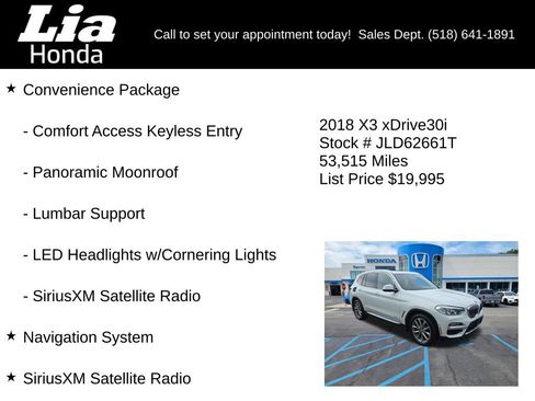 Used 2018 BMW X3 xDrive30i AWD/4WD image 7