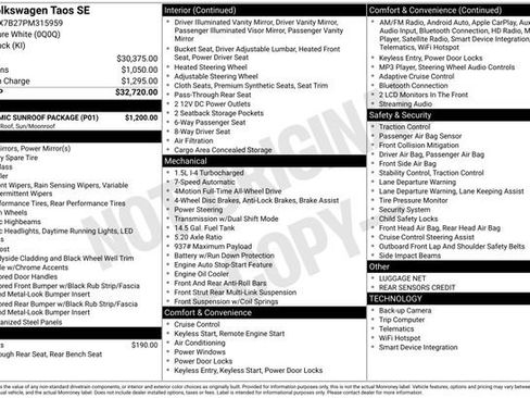 Used 2023 Volkswagen Taos SE w/ Panoramic Sunroof Package image 27