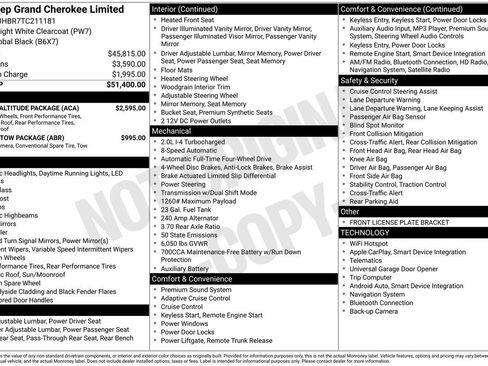 New 2026 Jeep Grand Cherokee Limited w/ Limited Altitude Package AWD/4WD image 28