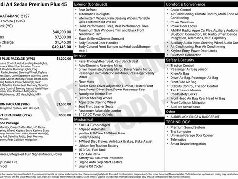 Used 2021 Audi A4 2.0T Premium Plus w/ Premium Plus Package image 2