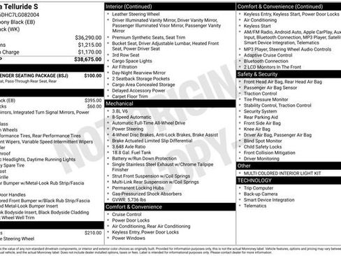 Used 2020 Kia Telluride S w/ S 8 Passenger Seating Package image 39