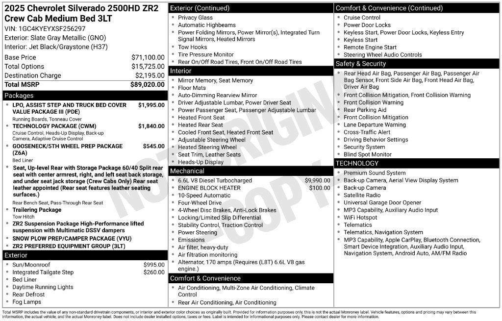 Used 2025 Chevrolet Silverado 2500 ZR2 AWD/4WD image 41