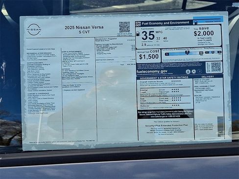 New 2025 Nissan Versa S w/ Trunk Package image 11