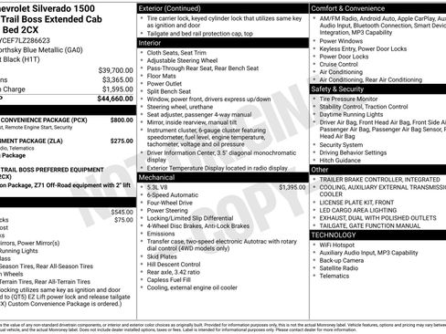 Certified 2020 Chevrolet Silverado 1500 Custom Trail Boss w/ Custom Convenience Package image 4