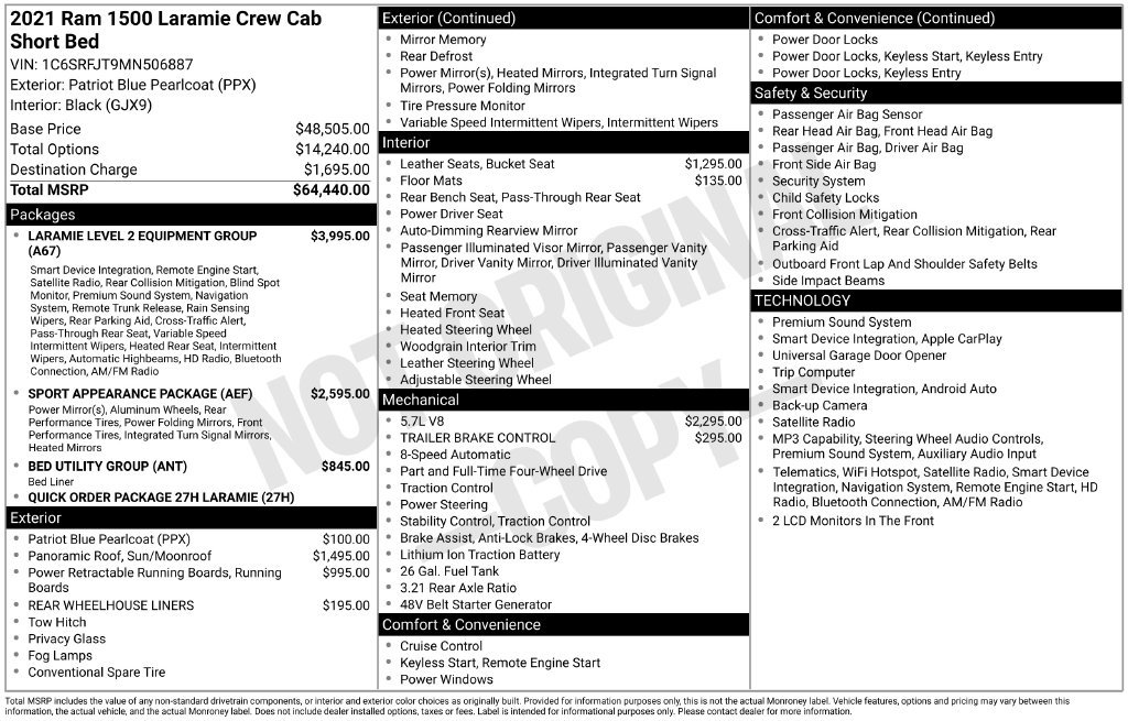 Used 2021 RAM 1500 Laramie AWD/4WD image 5