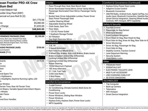 Certified 2025 Nissan Frontier PRO-4X w/ Pro Convenience Package AWD/4WD image 37