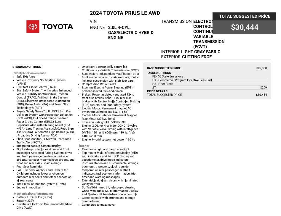 Used 2024 Toyota Prius LE AWD/4WD image 63