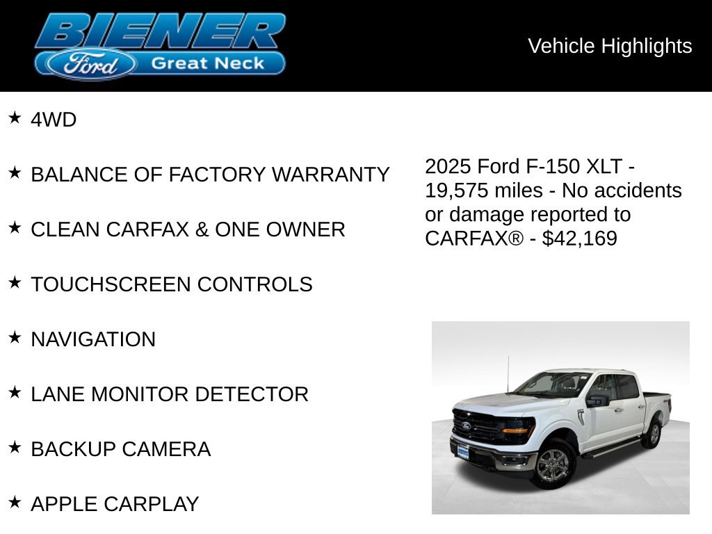 Certified 2025 Ford F150 XLT w/ Equipment Group 301A Standard AWD/4WD image 9