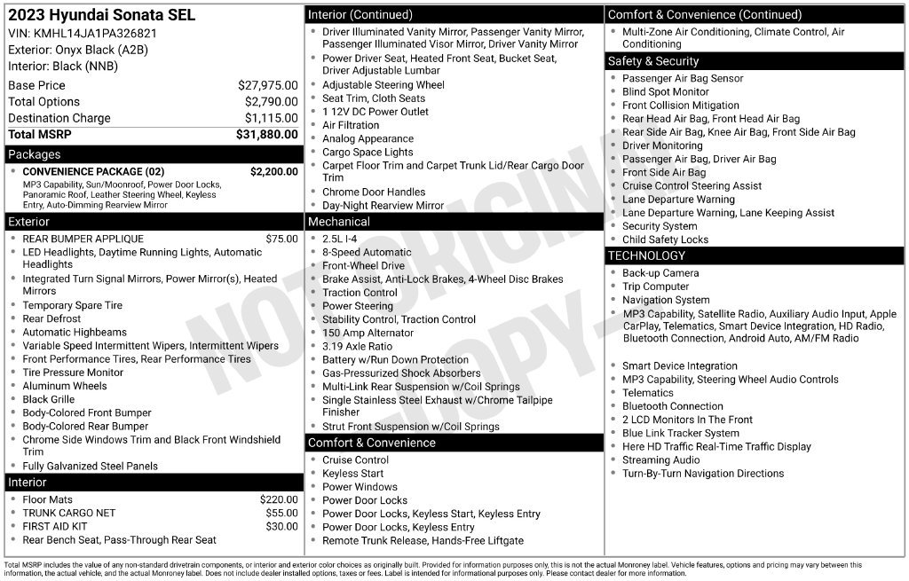 Used 2023 Hyundai Sonata SEL w/ Convenience Package FWD image 5