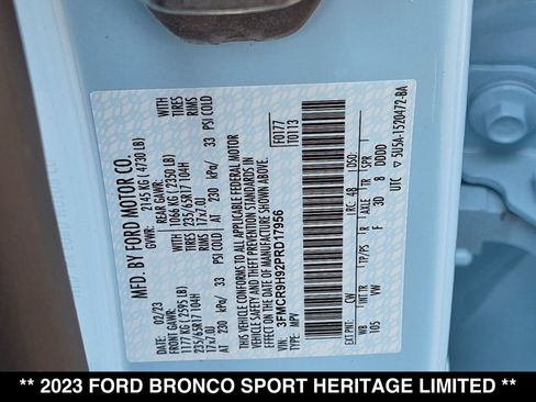 Used 2023 Ford Bronco Sport Heritage Limited AWD/4WD image 31