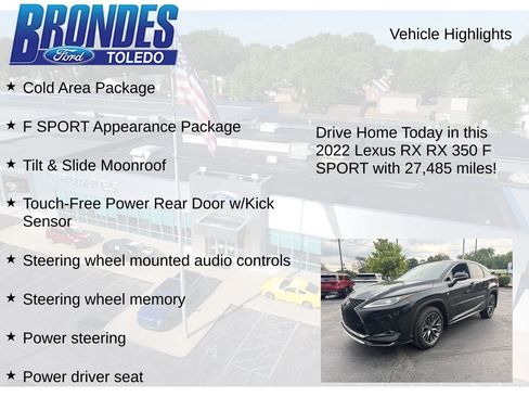 Used 2022 Lexus RX 350 F Sport w/ Cold Area Package AWD/4WD image 5