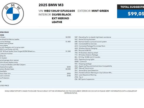 Used 2025 BMW M3 Sedan w/ M Carbon Exterior Package RWD image 28