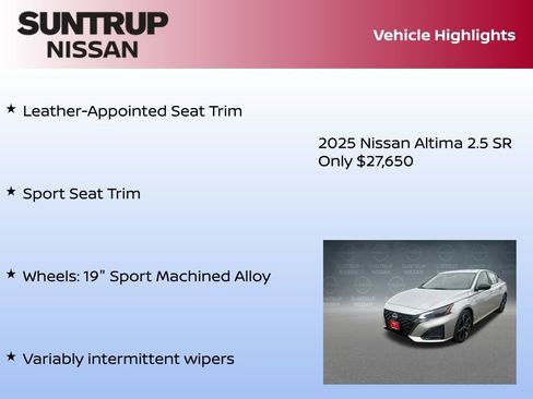 New 2025 Nissan Altima 2.5 SR w/ SR Premium Package image 33