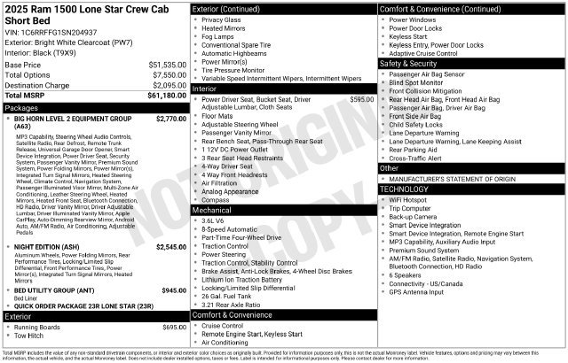 Used 2025 RAM 1500 Lone Star AWD/4WD image 16