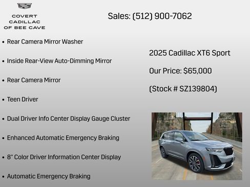 New 2025 Cadillac XT6 Sport w/ Technology Package AWD/4WD image 24
