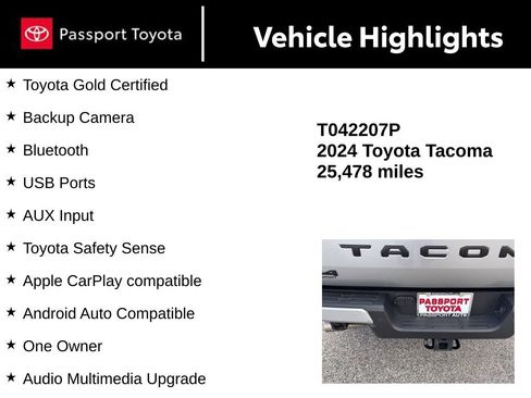 Certified 2024 Toyota Tacoma TRD Sport w/ TRD Sport Upgrade Package AWD/4WD image 15