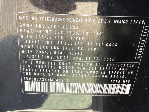 Used 2019 Volkswagen Tiguan SEL FWD image 33