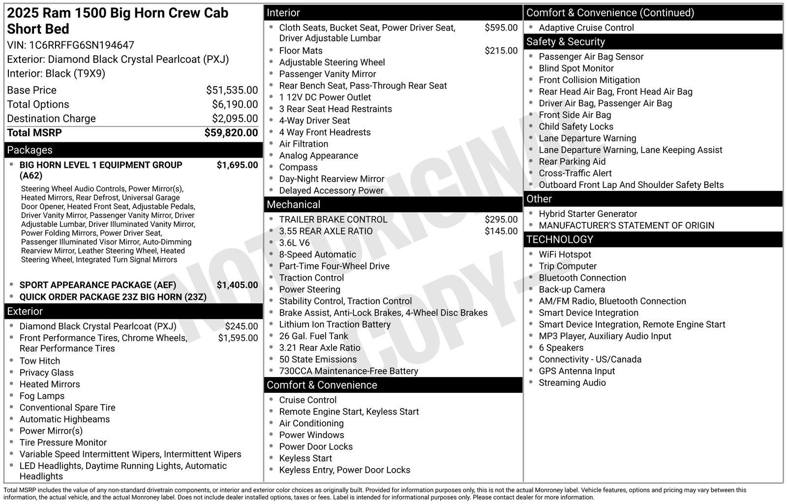 New 2025 RAM 1500 Big Horn AWD/4WD image 15