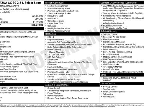 Used 2025 MAZDA CX-30 AWD 2.5 S w/ Select Sport Pkg image 17