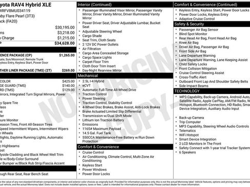 Used 2021 Toyota RAV4 XLE w/ Convenience Package AWD/4WD image 9