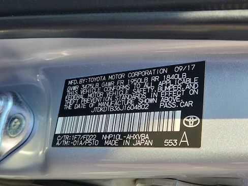 Used 2018 Toyota Prius C One w/ Carpet Mat Package image 25