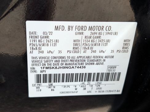 Used 2022 Ford Explorer Timberline AWD/4WD image 45