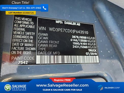 Used 2018 Mercedes-Benz Sprinter 2500 image 17