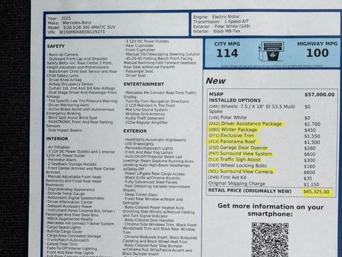 Used 2025 Mercedes-Benz EQB 300 4MATIC w/ Driver Assistance Package image 49