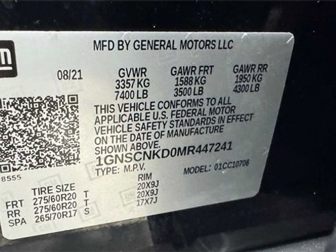 Used 2021 Chevrolet Tahoe LT w/ Rear Media and Nav Package image 38