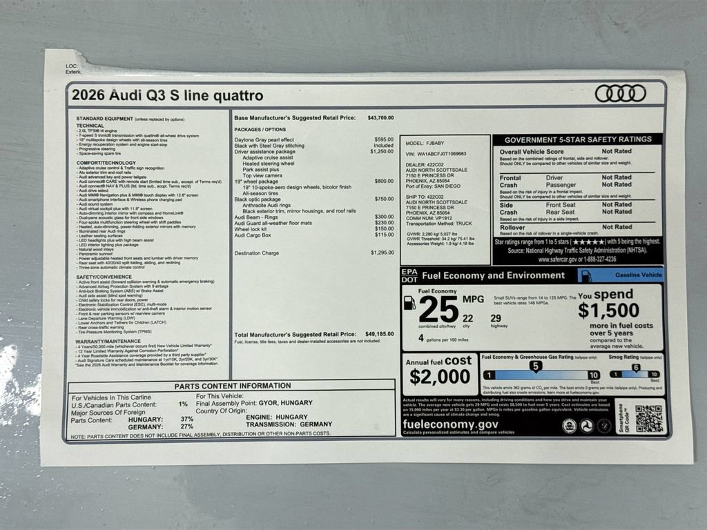 Used 2026 Audi Q3 quattro 2.0T w/ Driver Assistance Package AWD/4WD image 9