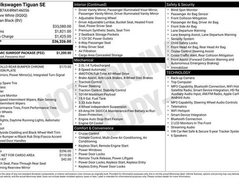 Used 2024 Volkswagen Tiguan SE w/ Panoramic Sunroof Package AWD/4WD image 3