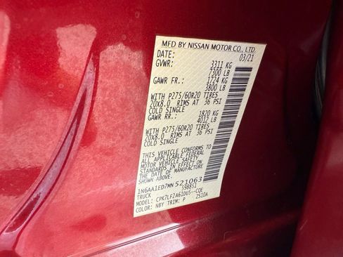 Used 2021 Nissan Titan Platinum Reserve w/ Moonroof Package AWD/4WD image 56