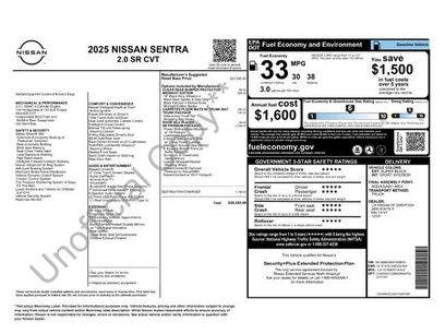 New 2025 Nissan Sentra SR w/ SR Premium Package