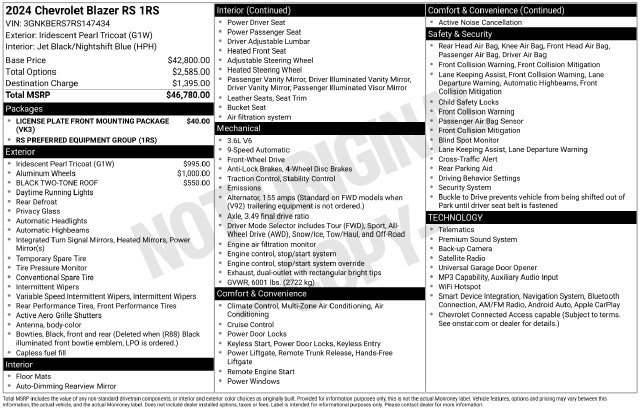Used 2024 Chevrolet Blazer RS FWD image 7