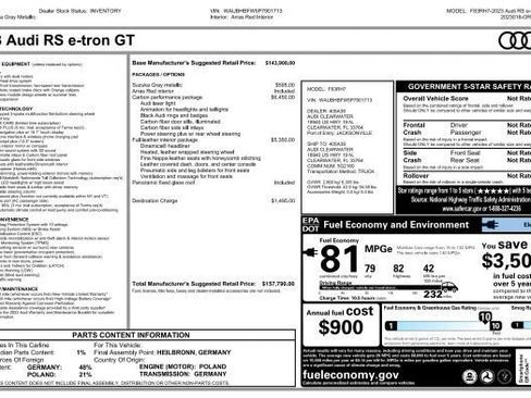 Used 2023 Audi RS e-tron GT w/ Carbon Performance Package AWD/4WD image 3