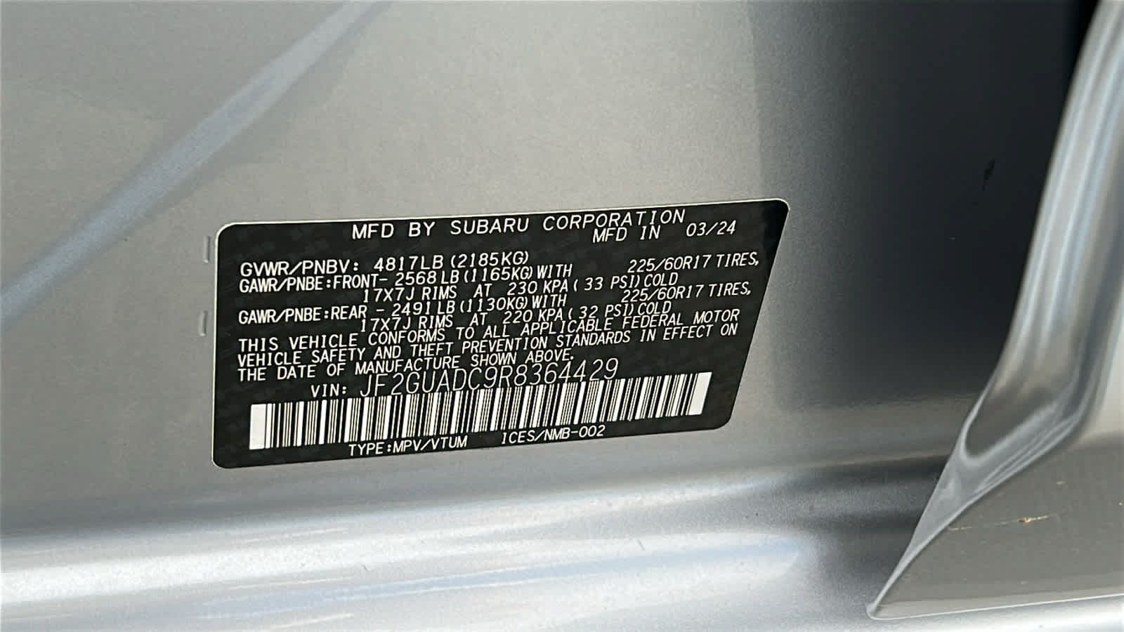 Certified 2024 Subaru Crosstrek 2.0i Premium AWD/4WD image 30