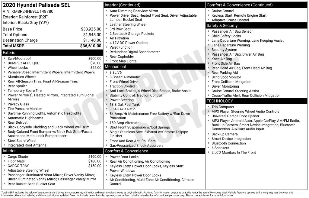 Used 2020 Hyundai Palisade SEL FWD image 35