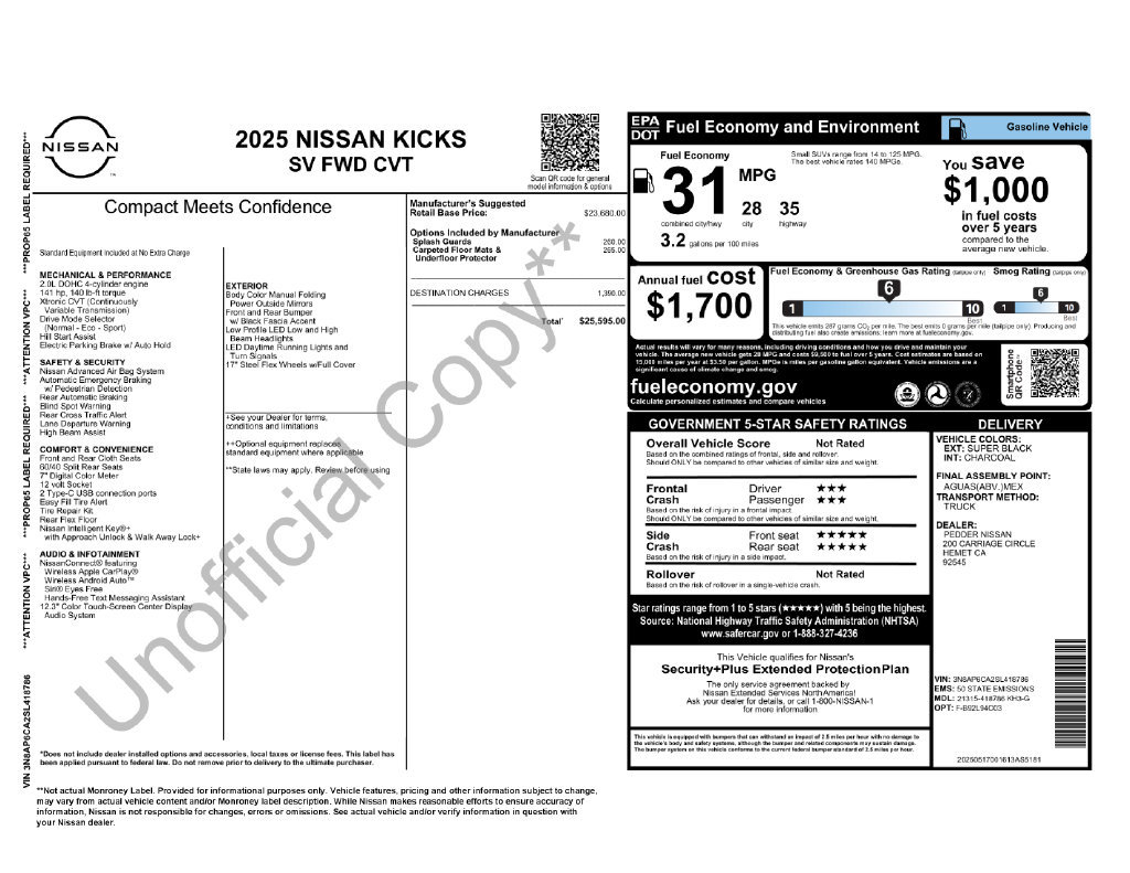 Used 2025 Nissan Kicks SV FWD image 5