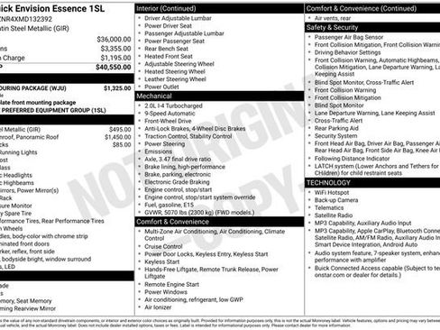 Certified 2021 Buick Envision Essence w/ Sport Touring Package FWD image 11