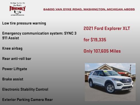 Used 2021 Ford Explorer XLT w/ Equipment Group 202A AWD/4WD image 20